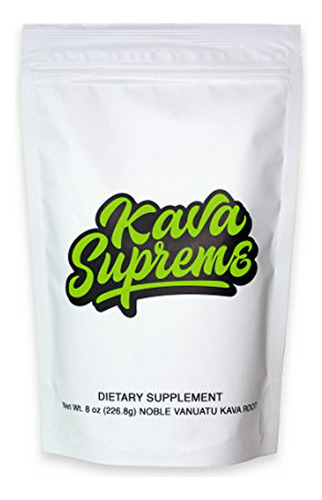 Kava Suprema En Polvo - Raíz De Kava Noble De Calidad Premium (8oz)