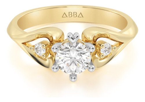 Anillo De Compromiso Moissanitas Oro 18k Pasion Abba Joyas