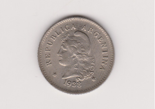 Moneda Argentina 10 Ctvs 1938 Janson 125 Excelente +