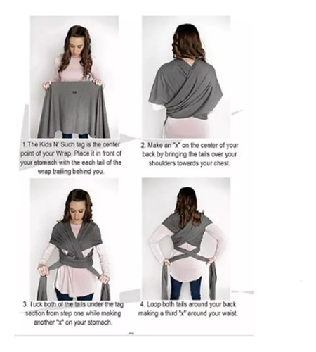 Fular Portabebé Semielasticado Gris