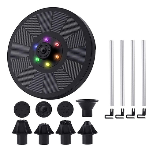 Bomba De Agua Solar De 3w, Luces Led De 7 Colores, Fuente De