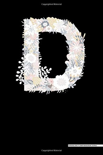 Personalized Flower Monogram Journal D Initial Alphabet Lett