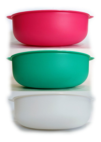 Ensaladera Bowl X3 Unid Plastico Grueso Con Asas 4 Litros