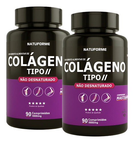 Kit 2x Colágeno Tipo 2 40mg Não Desnaturado 90 Comprimidos