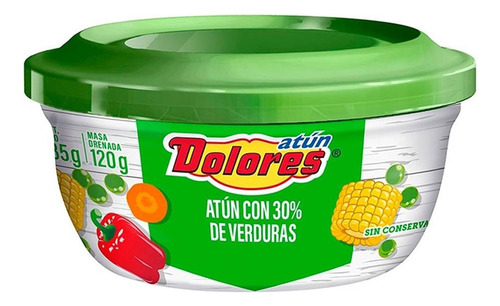 2 Pza AtĂșn Dolores Con Verduras En Agua 135 G