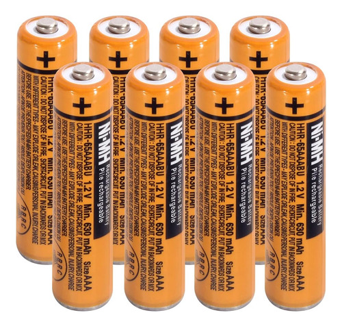 Batería Recargable Aaa Ni-mh 1.2v 630mah Paquete De 8 ...