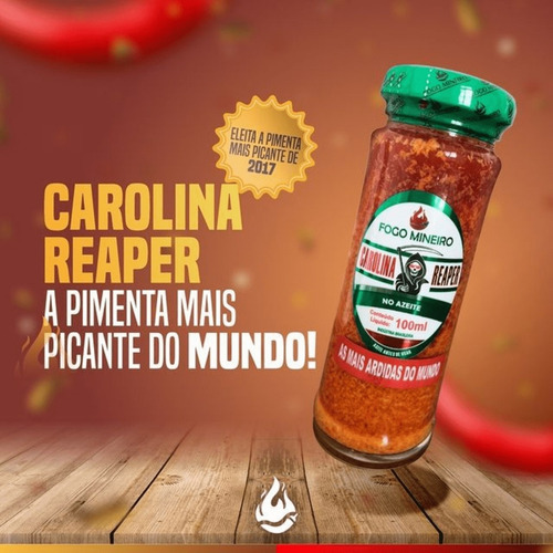 Pimenta Carolina Reaper Macerada Azeite 100ml Sem Gluten