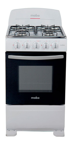 Mabe Cocina 4 Quemadores Gas 51cm Tablero Inoxidable Blanca