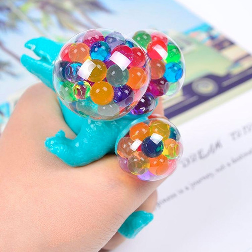 Imagen 5 de 7 de Squishy Dinosaurio Con Gel Antiestrés Souvenir Pelotitas X1