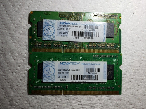 Memoria Ram Novatech 4gb (2x2gb) Sodimm 1333mhz