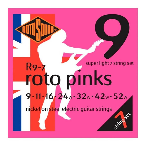 Imagem 1 de 1 de Encordoamento Rotosound Guitarra R9-7 (7 String Set)