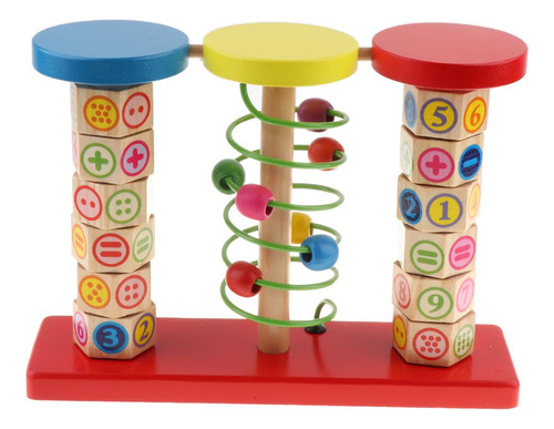 Rack De Madera Computacional Verticle Puzzle Abacus Niños
