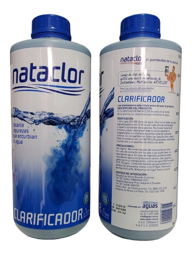 Clarificador Piletas Concentrado Nataclor X 1 Lt. 