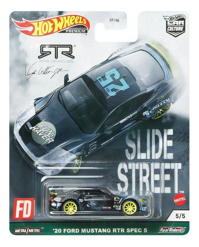 Ford Mustang Drift Hotwheels Premium Ruedas De Goma Color Negro