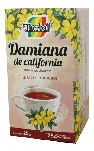 Imagen 4 de 5 de (3 Piezas) Té Damiana De California (25 Sobres) Therbal