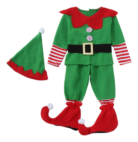 Conjunto De Disfraz De Elfo De Navidad Para Niños, Disfraz