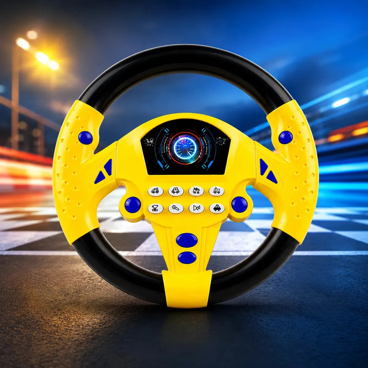 Volante Interativo Infantil Simulador de Direção 360° com Luz Som Música Botões Brinquedo Educativo para Crianças A Tabuleria