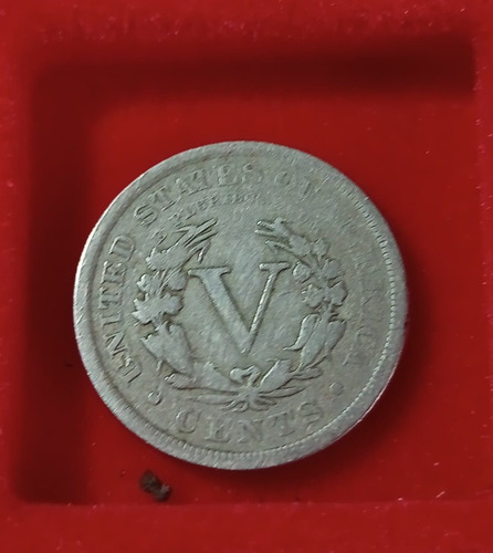 Moneda 5 Centavos Estados Unidos 1905- Liberty Nickel- Fine (Usado)
