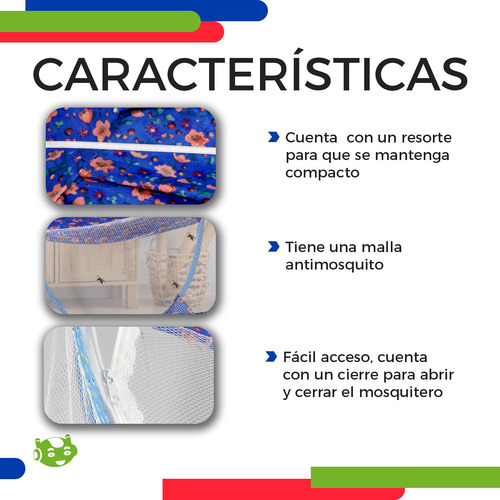 Cuna Slim Company Cama Moises Plegable Portátil Mosquitero Para Bebé Color Azul Diseño Floreado