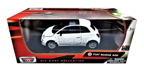 Fiat Nuova 500- Con Caja- 1/24 Motormax Blanco