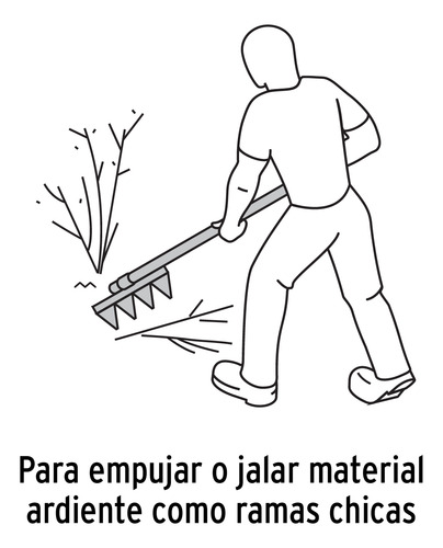 Rastrillo Forestal Cabezal Acero Cabo Madera 60 PuLG Truper