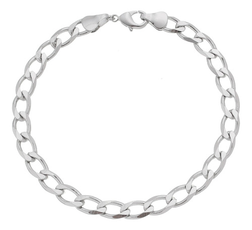 Pulseira Masculina Elos Amoeto Banhado Ródio E Prata