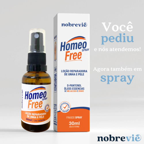 Homeofree Regenerador Fortalecedor De Unha Pele 30ml - Spray