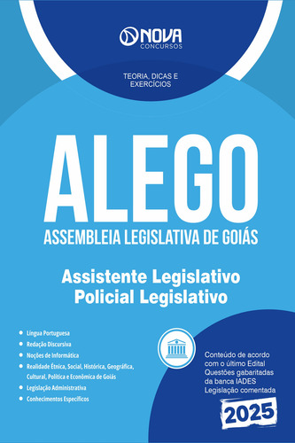 Apostila Concurso Assistente Legislativo - Policial Legislativo - Alego 2025 - Editora Nova