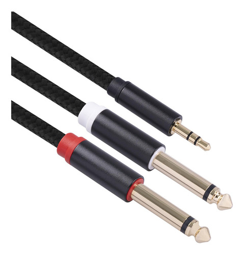 Conector Jack Estéreo De 3,5 Mm A 2 Cables De Audio Mono 2m