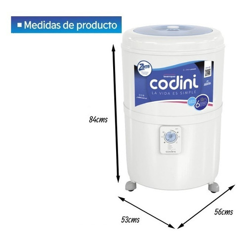 Lavarropas Semiautomático Codini Silent 4051 Blanco 10kg