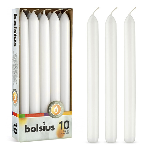 Bolsius 10 Vela Cena Blanca Para Hogar 9  Calidad Europea 8