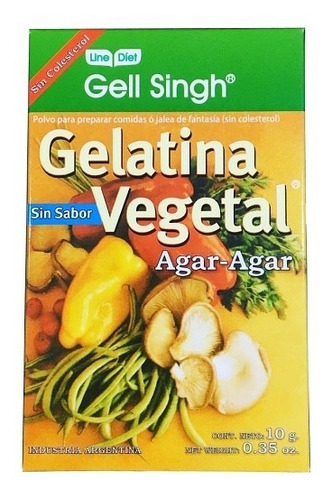 Gelatina Vegetal Agar Agar  Sin Sabor Gell Singh