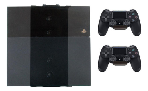 Kit Suporte Vertical Para Ps4 Fat Com 2 Suportes De Controle