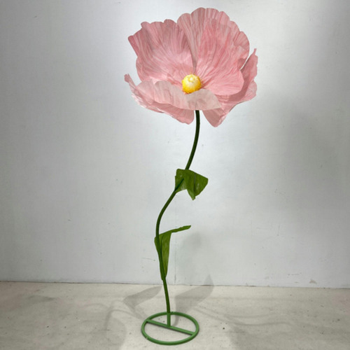 Decoración De Flores De Papel En 3d Altura De Flores Rosa