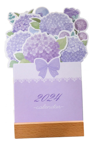 Calendario De Escritorio 2024, Calendario Diario, Violeta