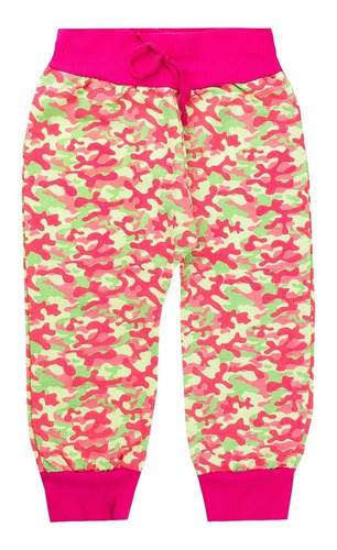 Roupa Infantil Menina Calça Saruel Camuflada Rosa Quentinha