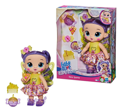 Muñeca Baby Alive Glo Pixies Siena Sparkle Hasbro 26cm