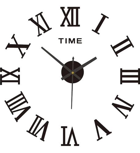 Reloj De Pared Decorativo Diy Romano Negro Estilo Europeo