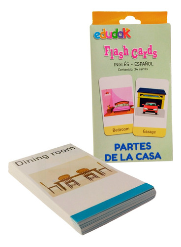 Flash Cards Inglés Partes De Casa Juego Didáctico Infantil
