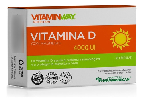 Vitamina D Con Magnesio 4000ui X 30 Cápsulas Vitamin Way 
