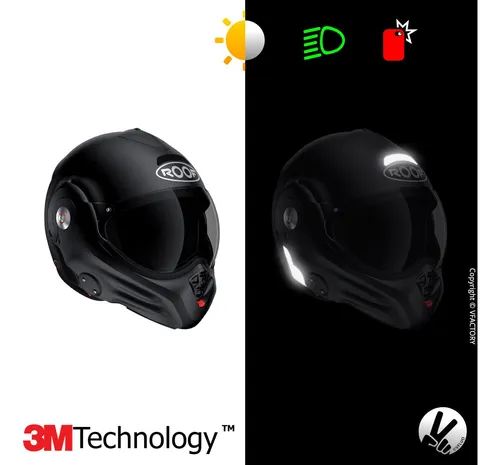 Vfluo - Kit De Pegatinas Reflectantes - Casco De Moto Roof .