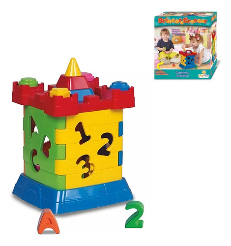 Castelinho Castelo Cubo Didático De Montar Com Peças Educativas Colorido