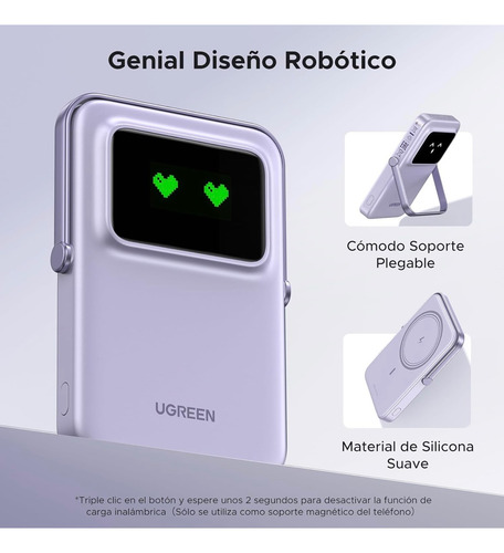 Ugreen Powerbank Magsafe 5000mah Carga Rápida 15w Púrpura