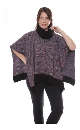 Poncho Mujer Invierno Con Cuello Polera Premium 3421