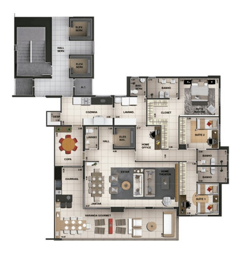 Magnífico Apartamento Com 200m², No Edifício Place Vendôme, No Bairro Jardim Botânico, Zona Sul De Ribeirão Preto - Ap02191 - 68336647