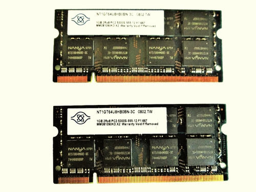 Kit Memoria Ram 2gb 1x1gb Ddr2 Pc2-5300s Nt1gt64u8hb0bn-3c