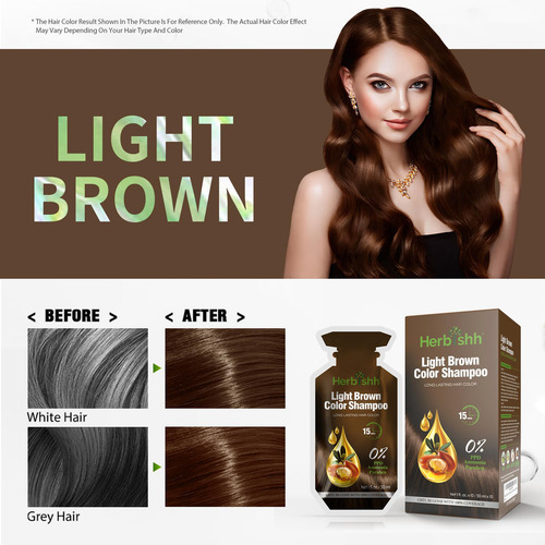 Herbishh Hair Color Shampoo 10 Sachet +1 Argan Hair Mask Pou