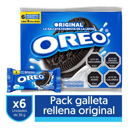 Galletas Oreo Sixpack 6*36gr(2 Display)-super