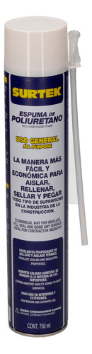 Paq C/12 Espuma De Poliuretano 750 Ml Surtek