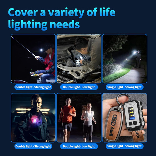Mini Llavero Linterna Led Con Luz Lateral Y Usb C